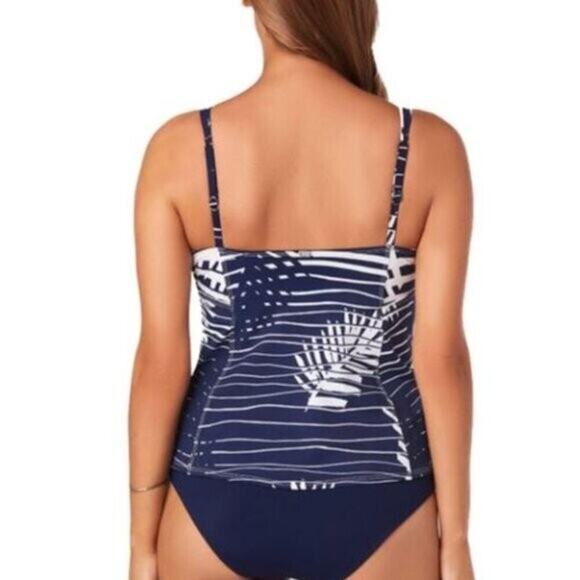 NWT Amoressa Miraclesuit "A Venetian Affair" Lido Palm Leaf Tankini Top Size 12 - Picture 2 of 10
